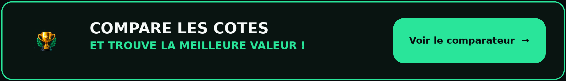 Compare les cotes et trouve la meilleure valeur