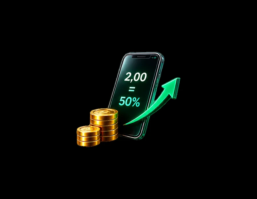 Illustration d'une cote 2,00 associée à une probabilité implicite de 50 %