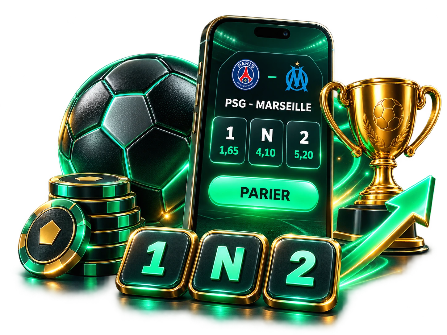 Illustration premium PSG Marseille pour les différents types de paris sportifs