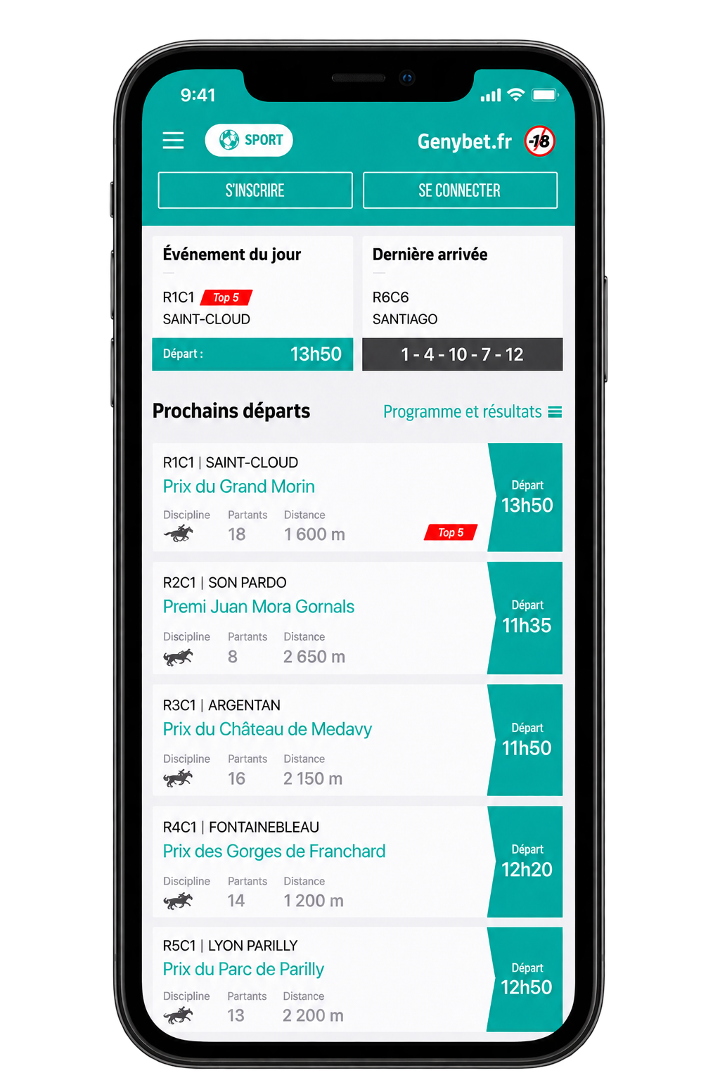 Application mobile Genybet
