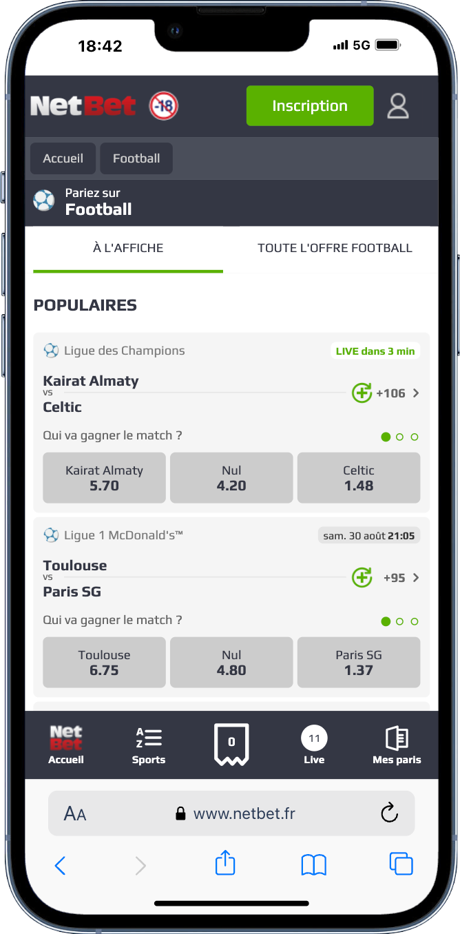 Application mobile NetBet